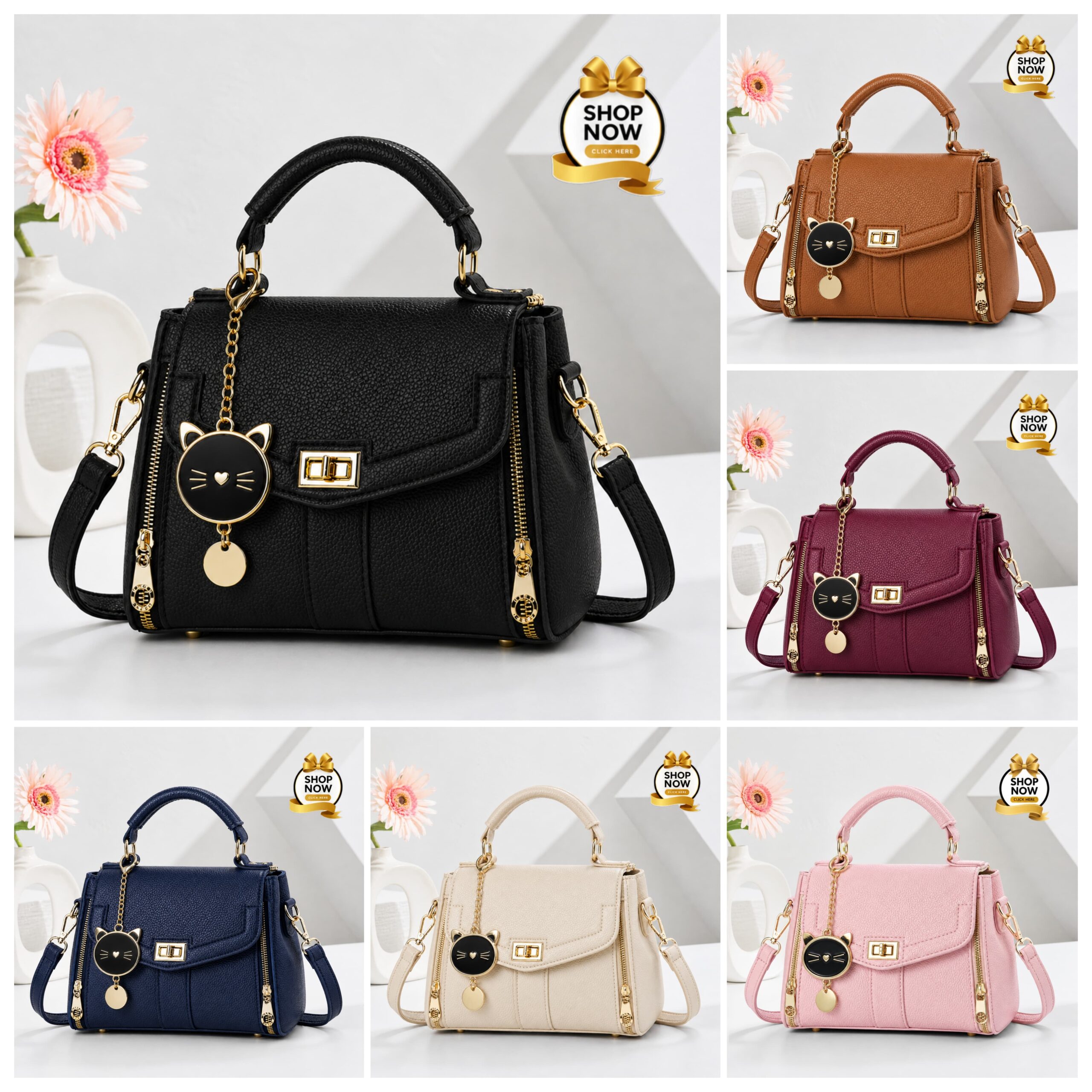 New Cross Body Bag for Girls Premium Soft Leather | 3 Zipper Crossbody Bag - Image 2