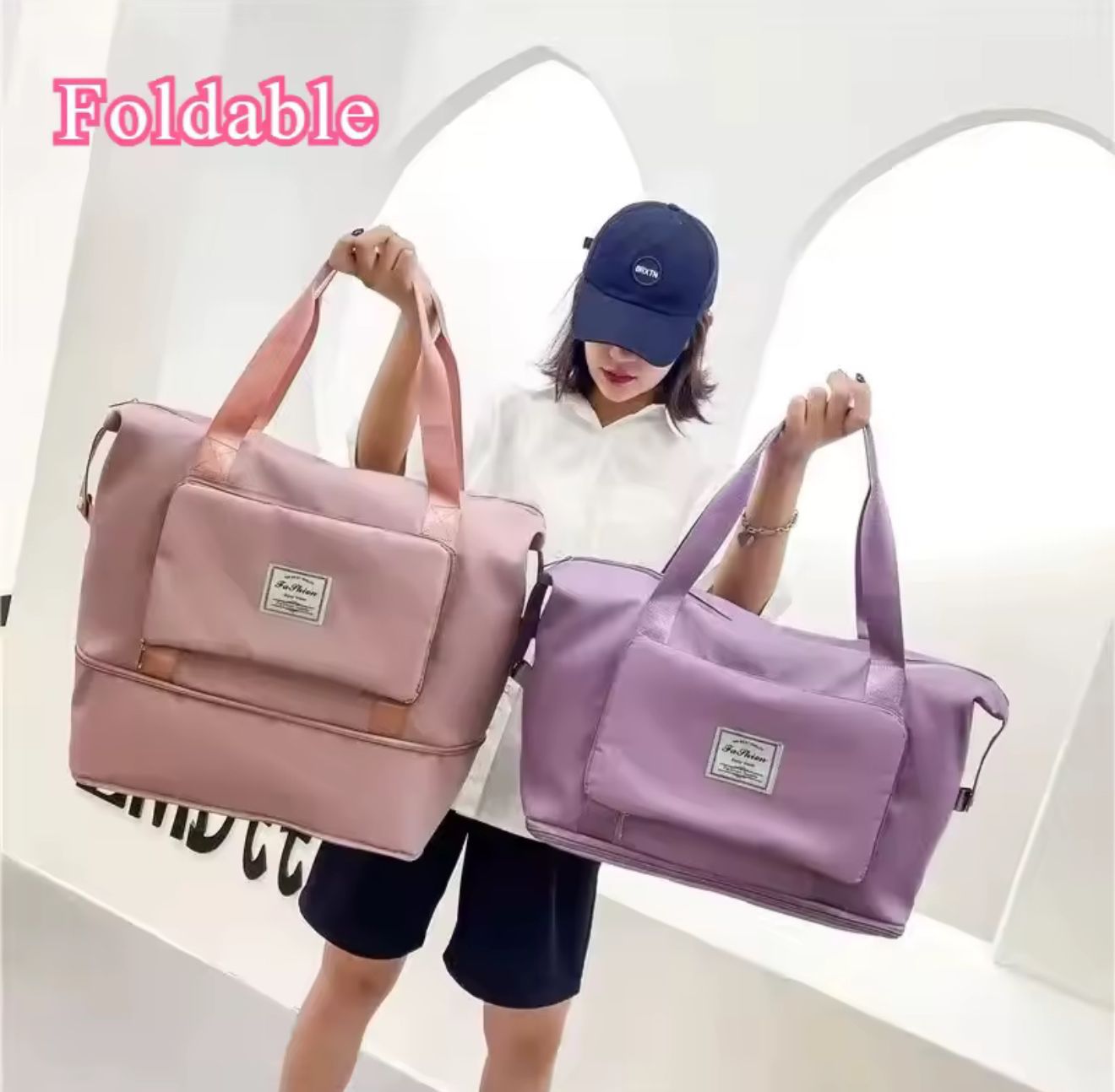 Imported Foldable Tote Bag for Girls High Quality College & University Bag | Waterproof Parachute Material - Image 5
