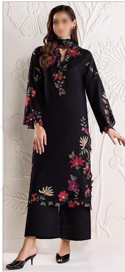 IZNIK Luxury Embroidered Chiffon 3-Piece Suit with Digital Silk Dupatta