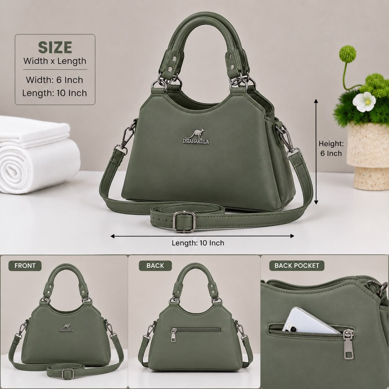 Kengro Branded Hand Bag for Girls – Premium Quality Shoulder Bag | 8 Colors Available - Image 8