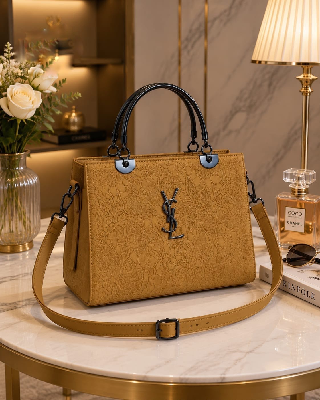 YSL Cross Body Bag for Girls – Premium PU Leather with Metal Handle