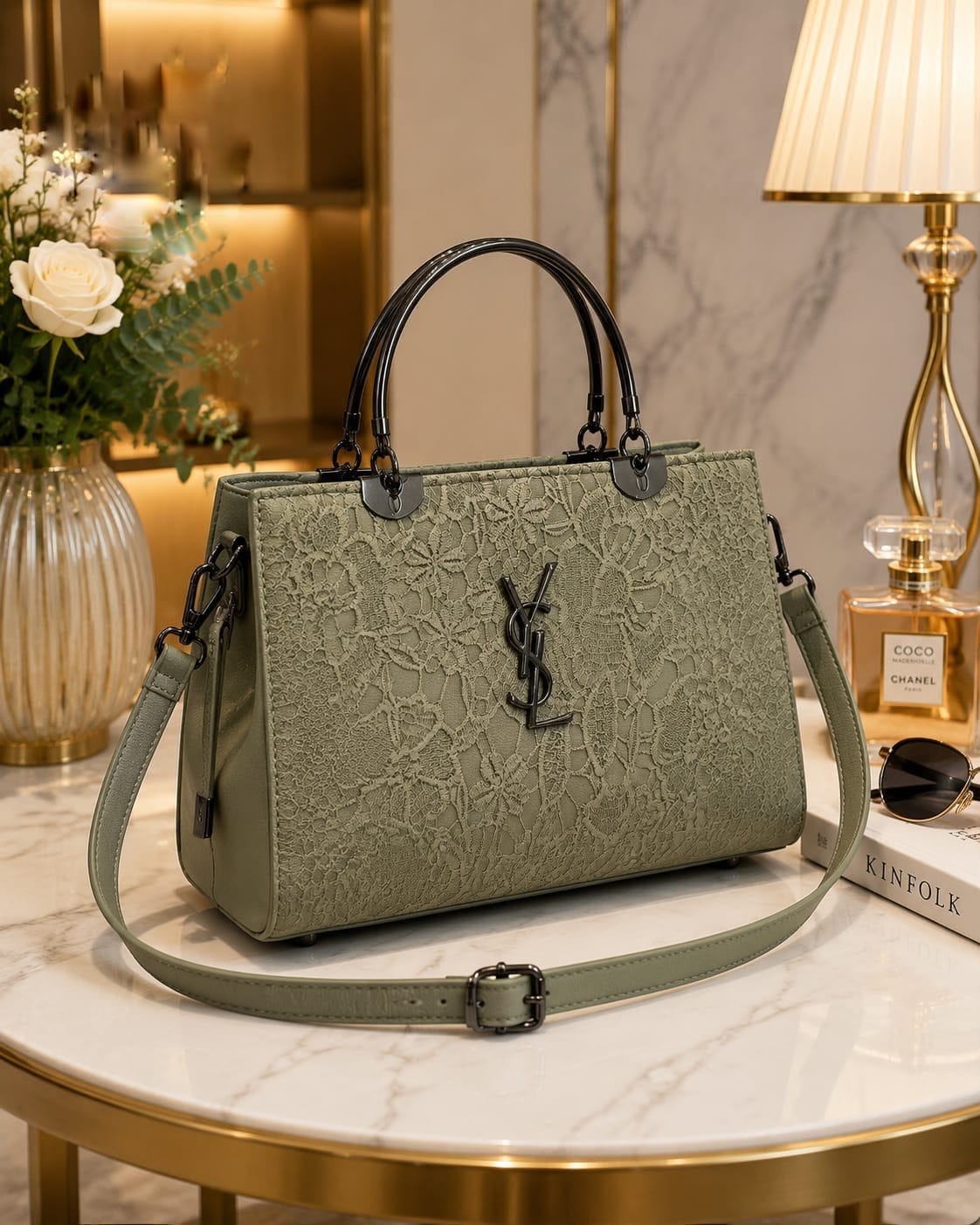 YSL Cross Body Bag for Girls – Premium PU Leather with Metal Handle - Image 2