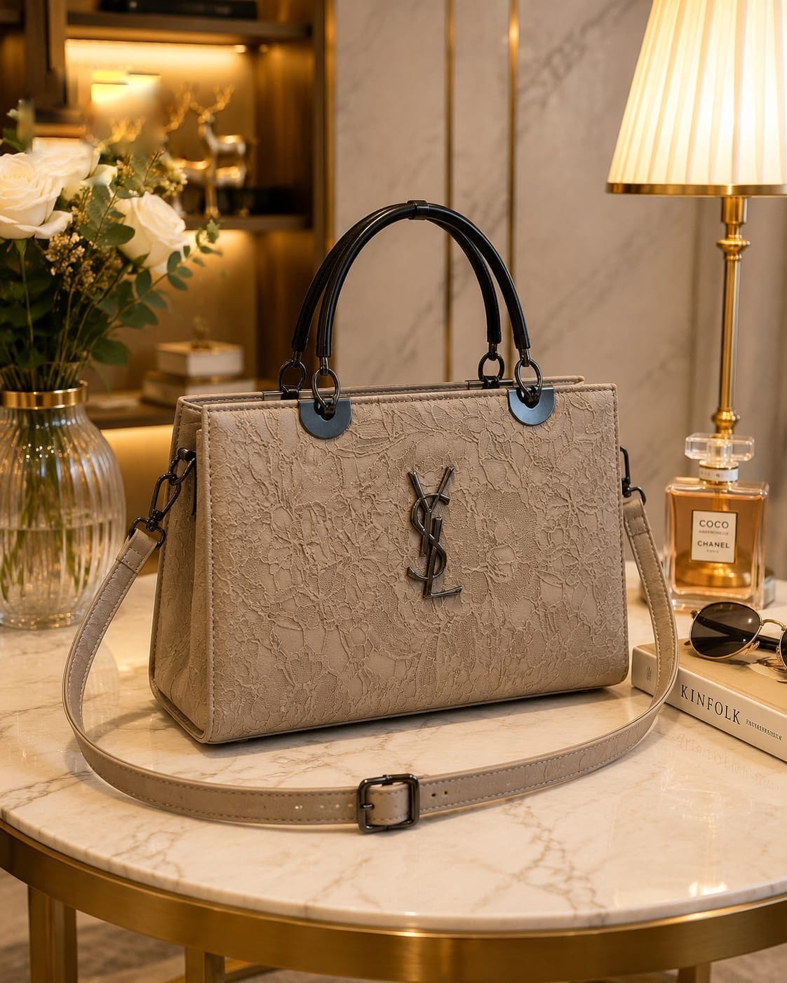 YSL Cross Body Bag for Girls – Premium PU Leather with Metal Handle - Image 4