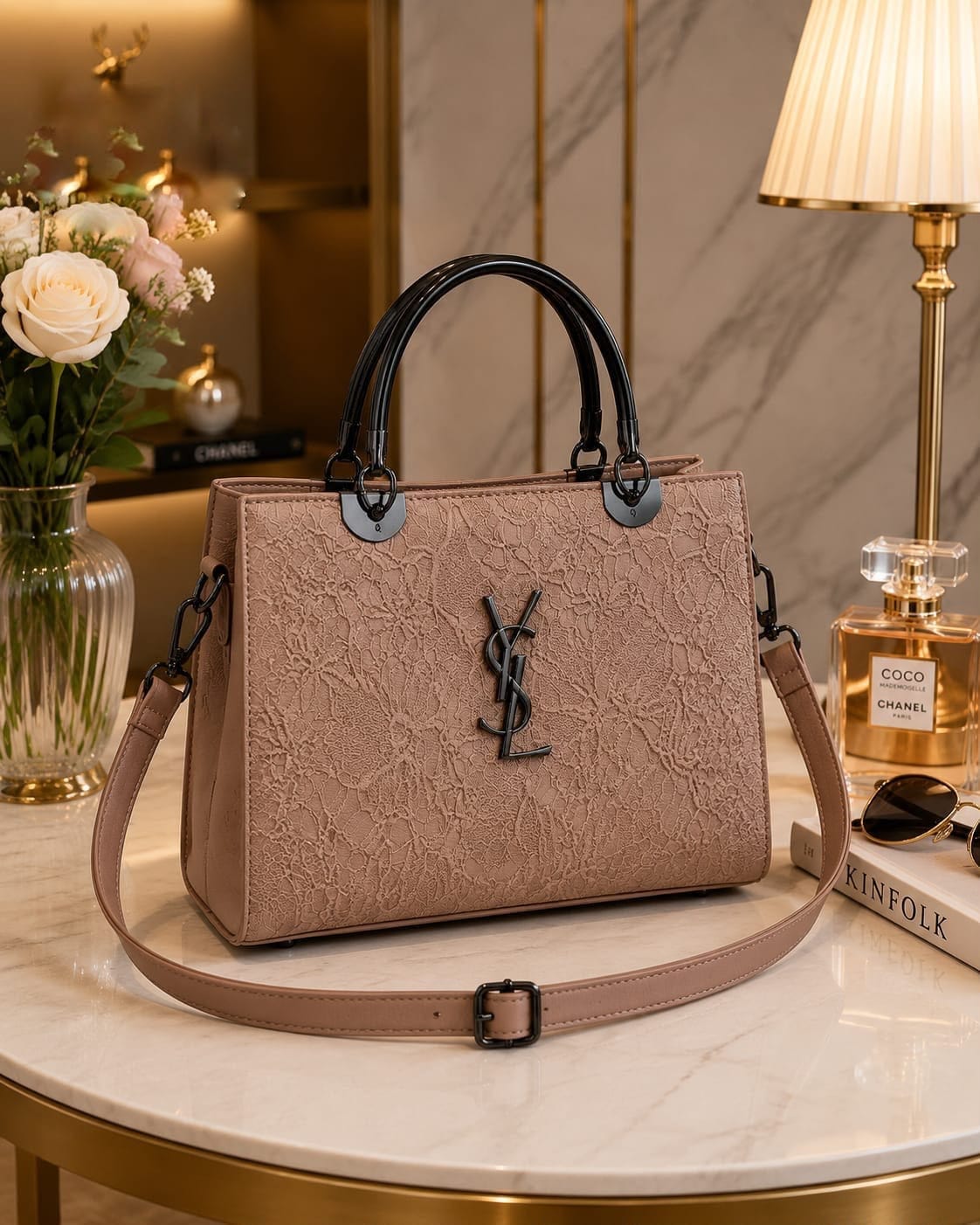 YSL Cross Body Bag for Girls – Premium PU Leather with Metal Handle - Image 5