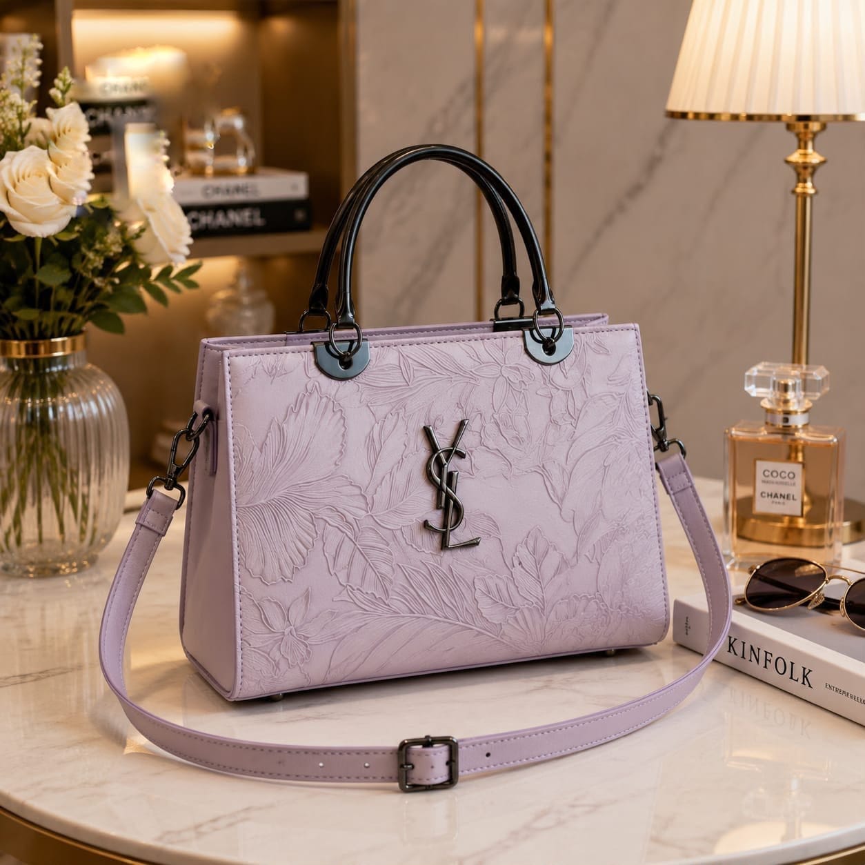 YSL Cross Body Bag for Girls – Premium PU Leather with Metal Handle - Image 6