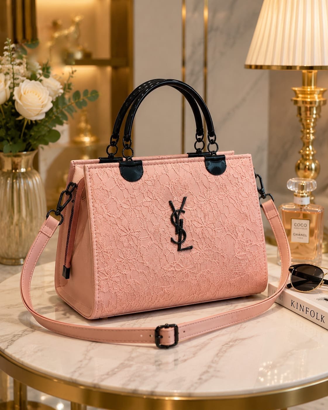YSL Cross Body Bag for Girls – Premium PU Leather with Metal Handle - Image 11