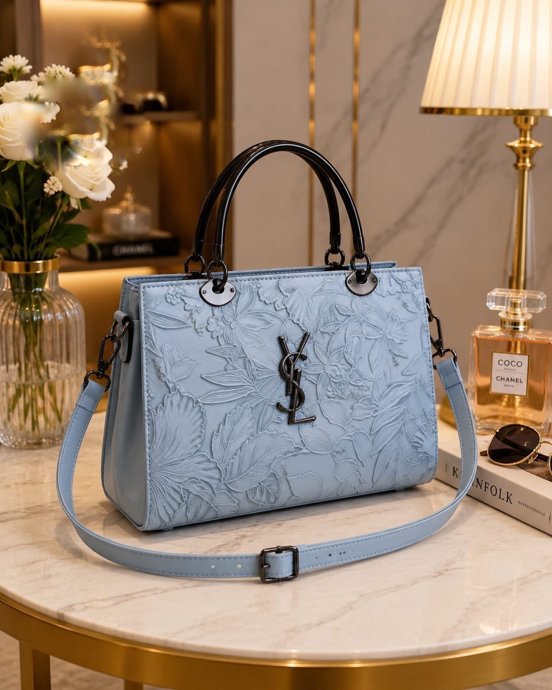 YSL Cross Body Bag for Girls – Premium PU Leather with Metal Handle - Image 12