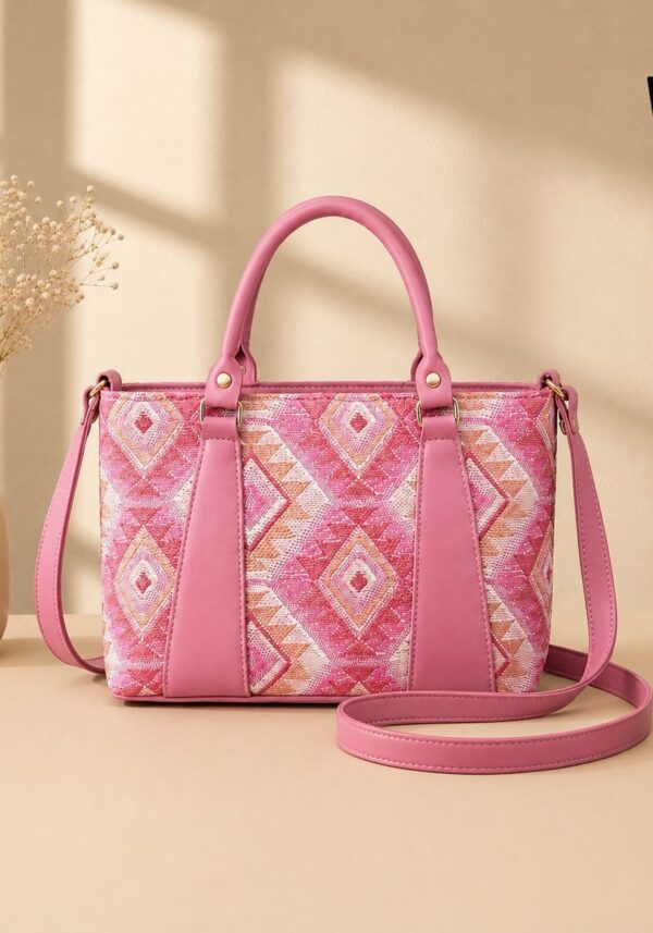 Premium Printed Handbag for Women – 2 Zipper Partition Shoulder & Hand Carry Bag