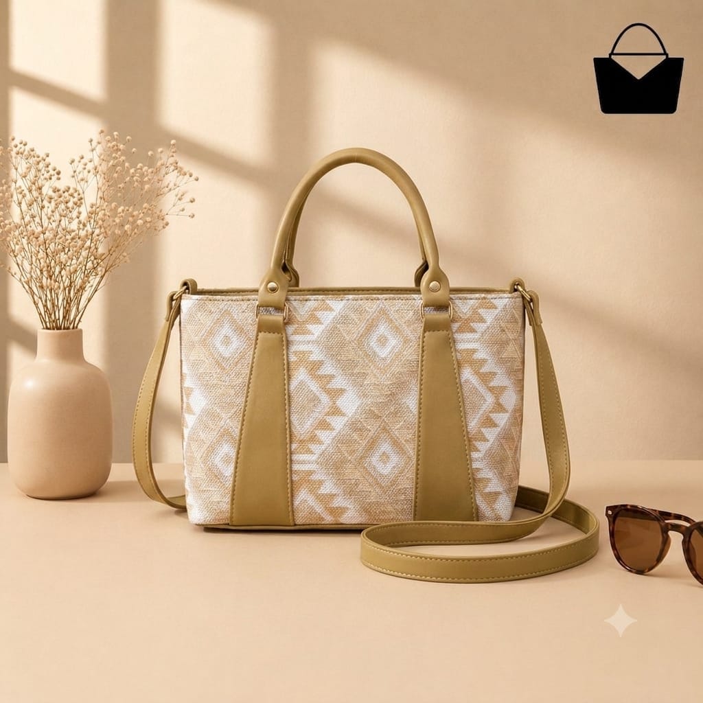 Premium Printed Handbag for Women – 2 Zipper Partition Shoulder & Hand Carry Bag - Image 6