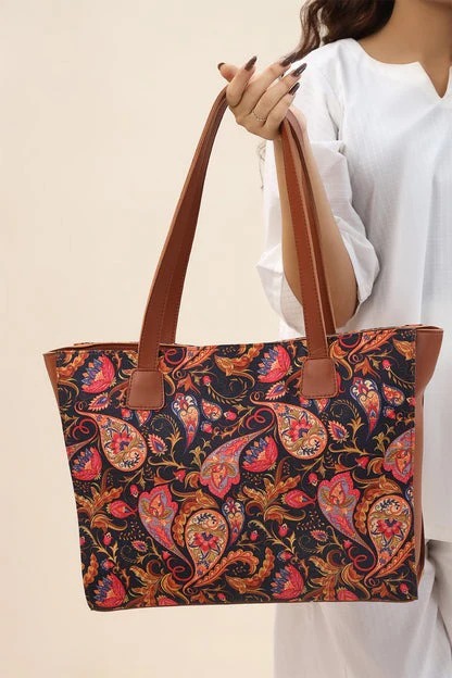 Premium Canvas Tote Bag with Rexine Sides