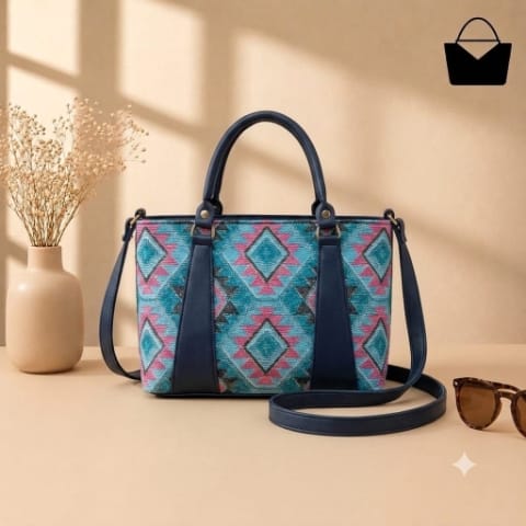 Premium Printed Handbag for Women – 2 Zipper Partition Shoulder & Hand Carry Bag