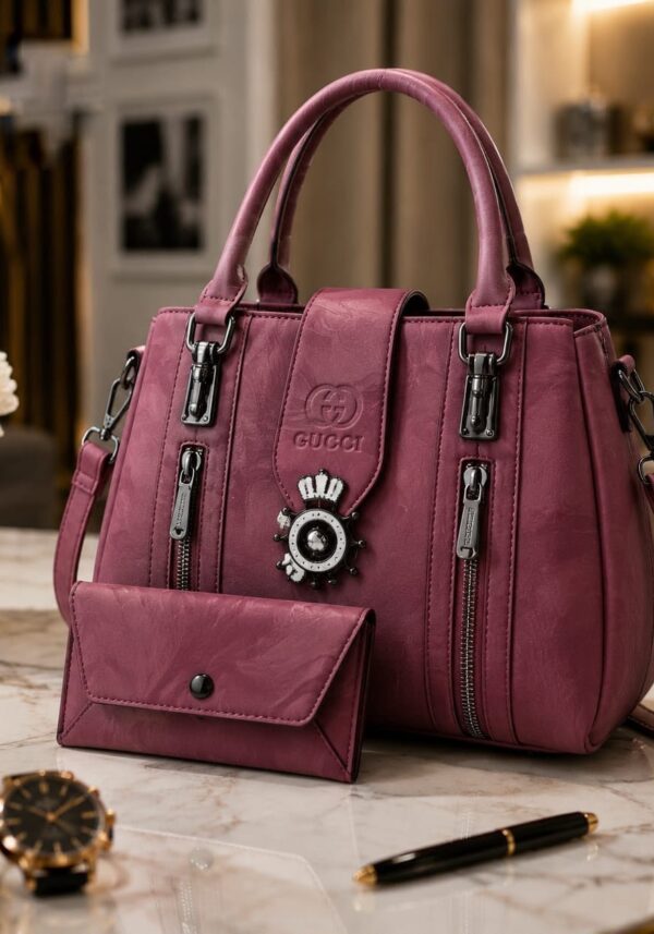 GC Branded 2-Piece Handbag Set for Girls – Premium Shoulder Bag with Matching Pouch