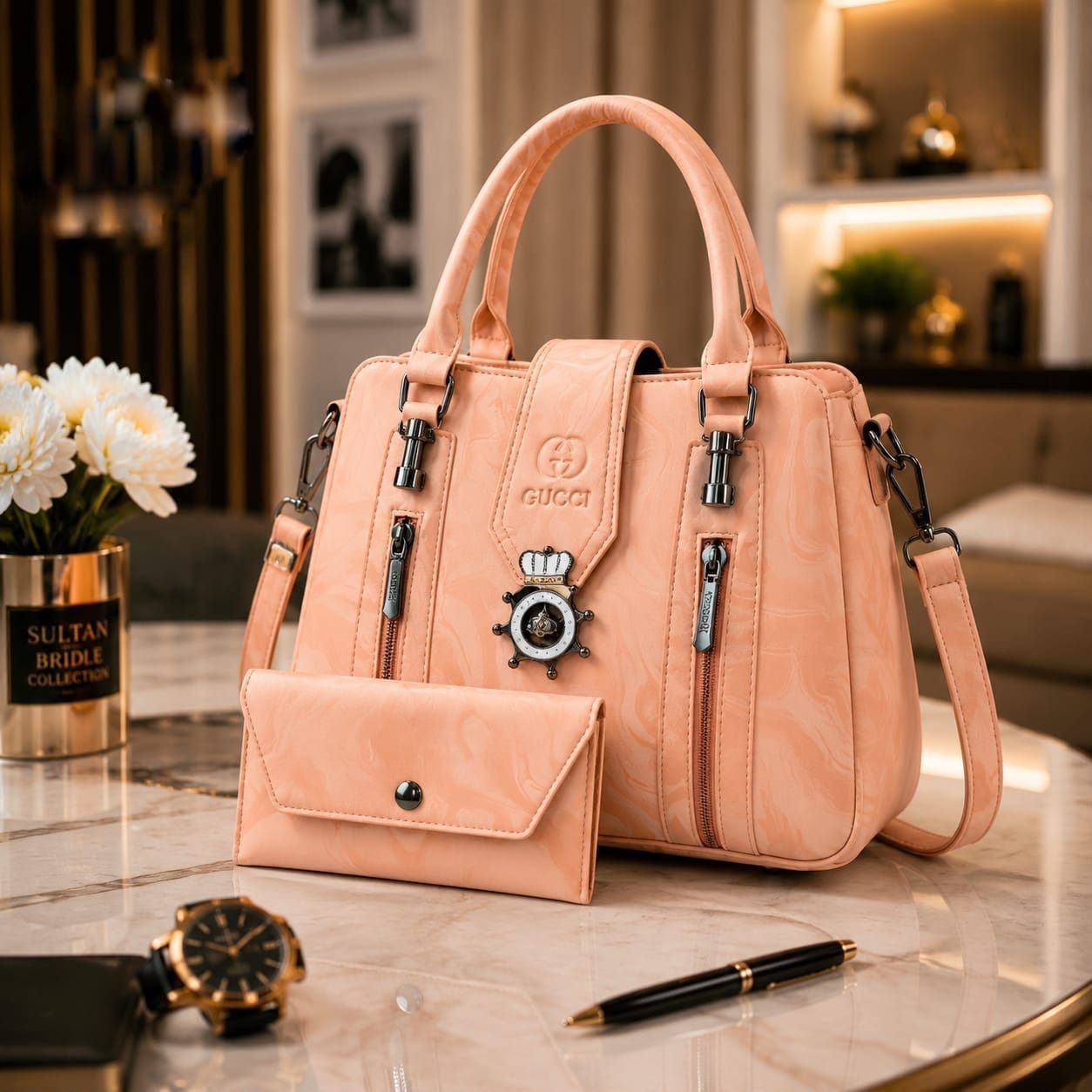 GC Branded 2-Piece Handbag Set for Girls – Premium Shoulder Bag with Matching Pouch - Image 8