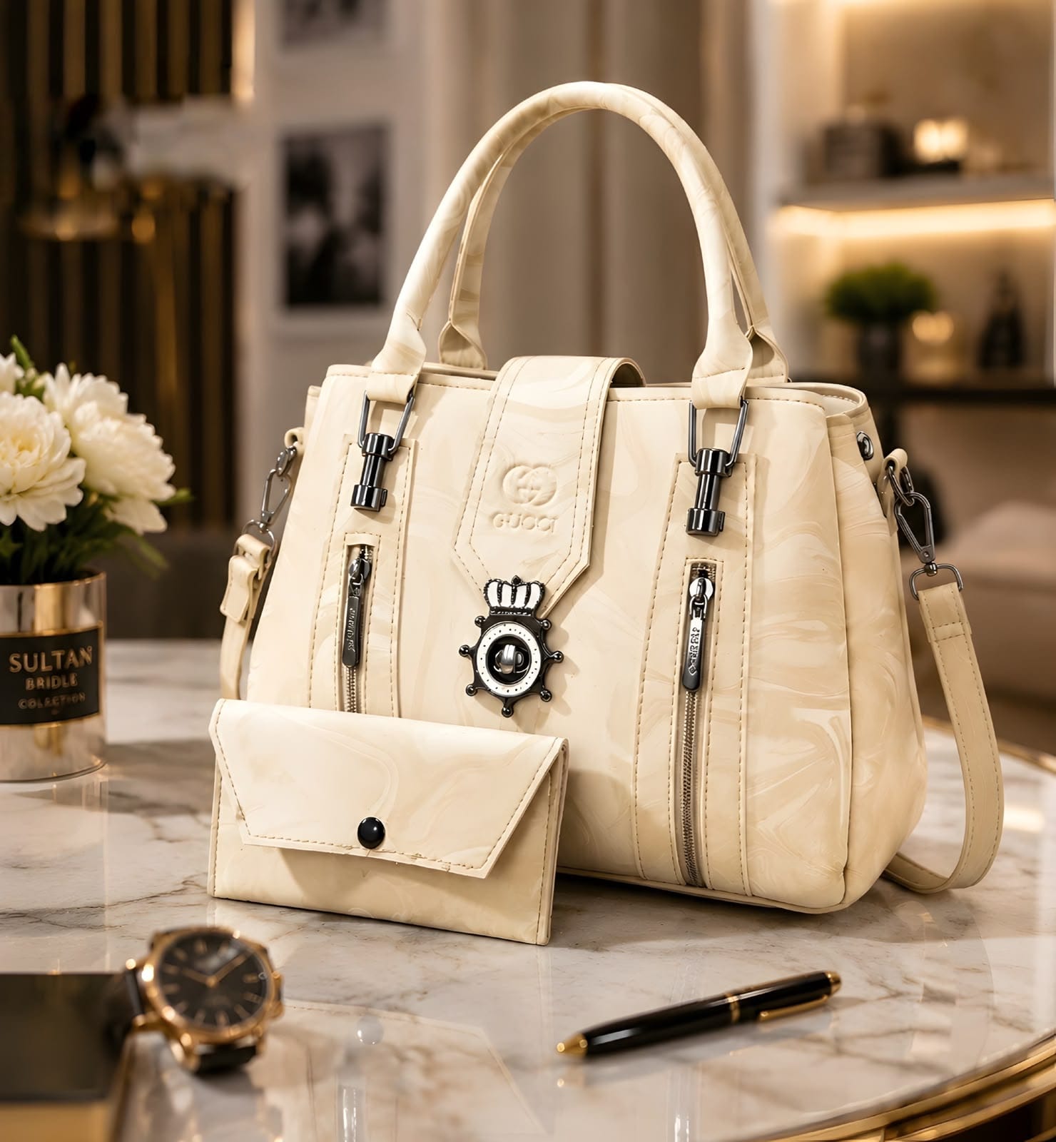 GC Branded 2-Piece Handbag Set for Girls – Premium Shoulder Bag with Matching Pouch - Image 7