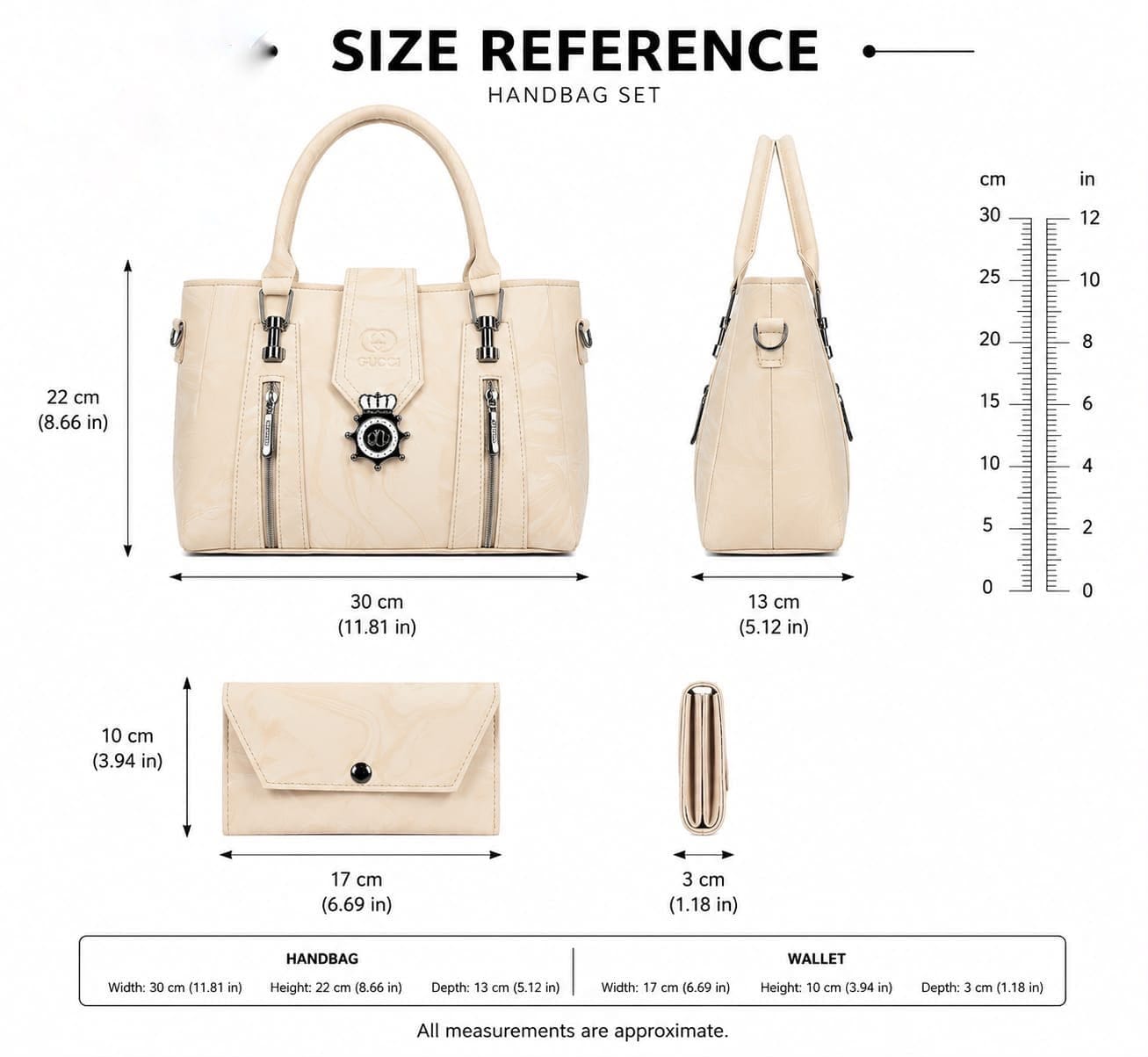 GC Branded 2-Piece Handbag Set for Girls – Premium Shoulder Bag with Matching Pouch - Image 6