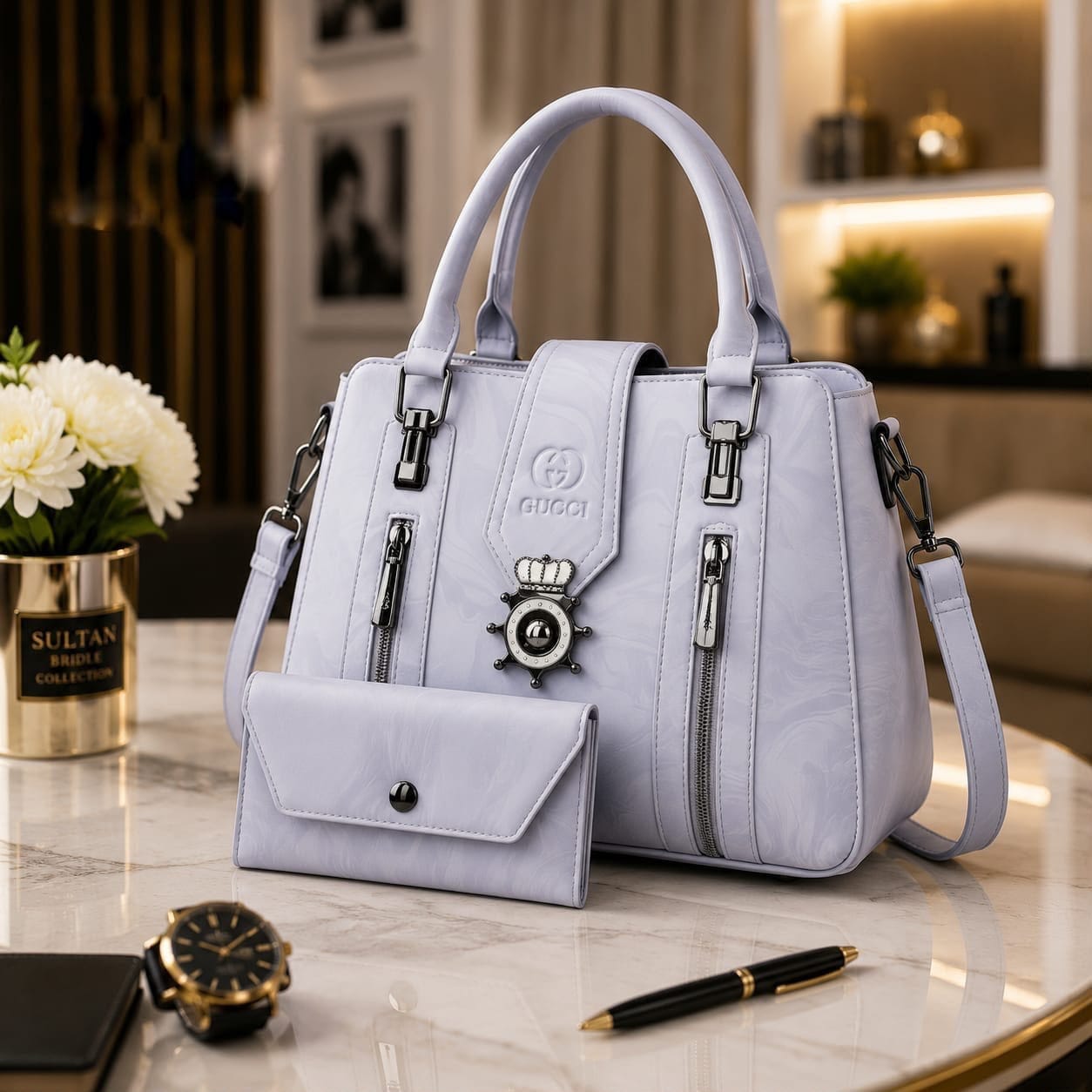 GC Branded 2-Piece Handbag Set for Girls – Premium Shoulder Bag with Matching Pouch - Image 4