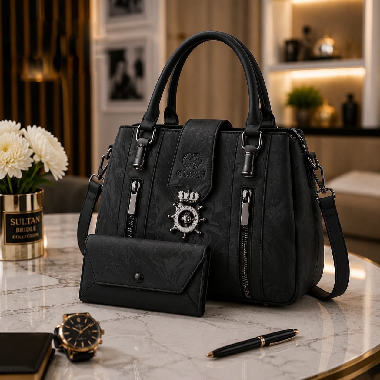 GC Branded 2-Piece Handbag Set for Girls – Premium Shoulder Bag with Matching Pouch - Image 5