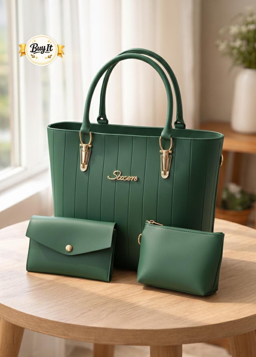 3-Piece Shoulder Bag Set for Girls with Mini Wallet & Pouch , - Image 8