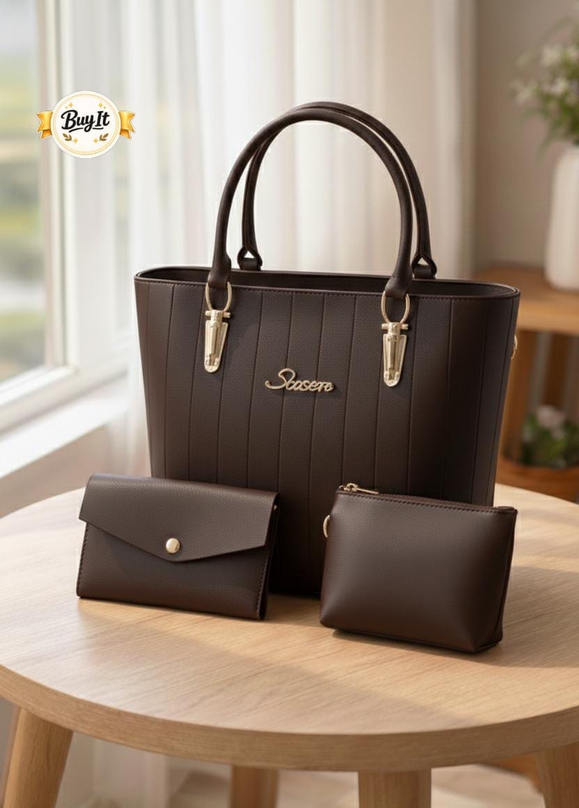 3-Piece Shoulder Bag Set for Girls with Mini Wallet & Pouch , - Image 5