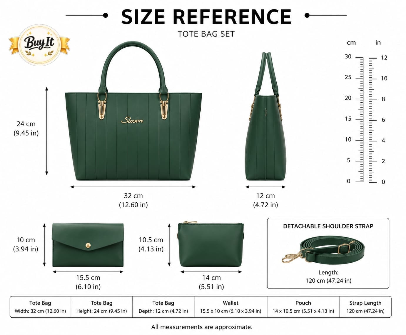 3-Piece Shoulder Bag Set for Girls with Mini Wallet & Pouch , - Image 4
