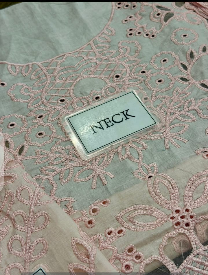 Hit Code Luxury Lawn Fancy Collection 3-Piece Unstitched Suit with Heavy Embroidered Chiffon Dupatta - Image 7
