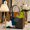 Multi-Color Patchwork Leather Handbag
