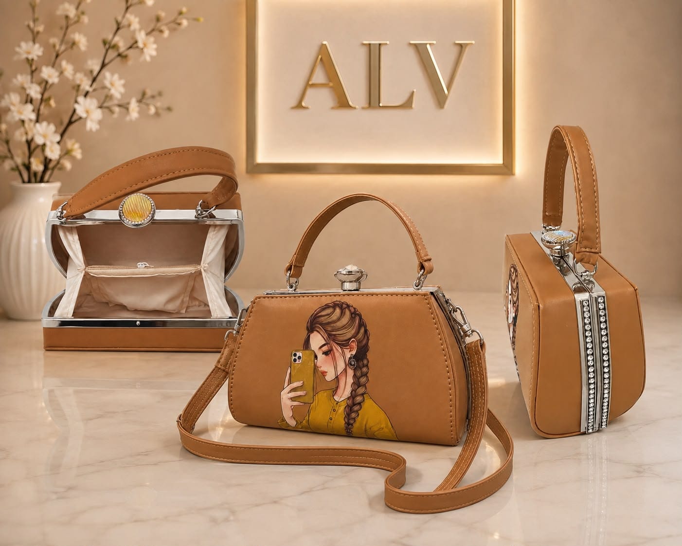 Modern Hijab Girl Printed Top-Lock Handbag - Image 6