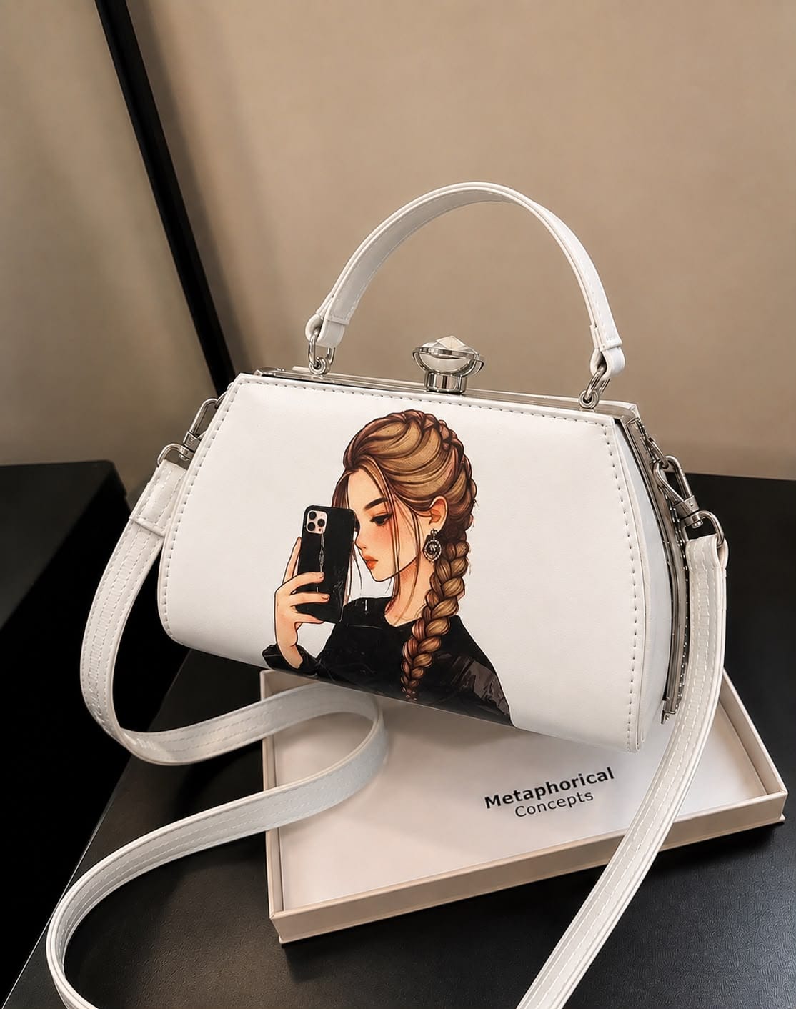 Modern Hijab Girl Printed Top-Lock Handbag - Image 9