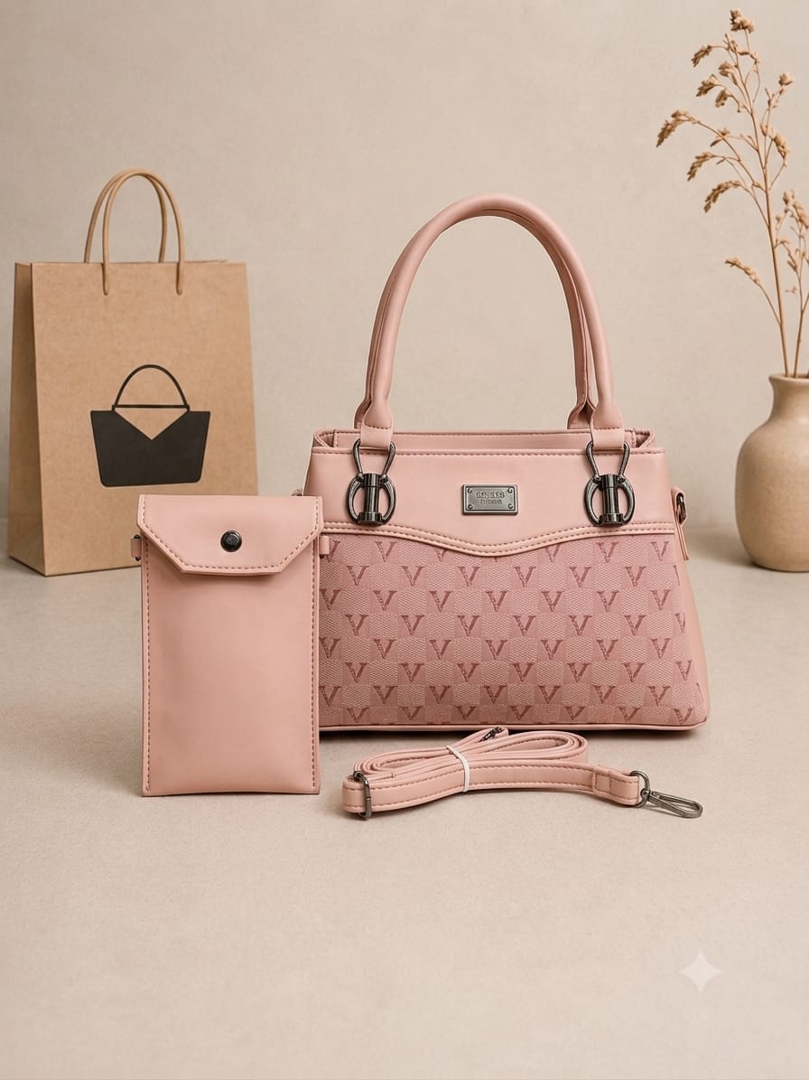 Premium 2-Piece Handbag with Matching Mobile Pouch - Image 2