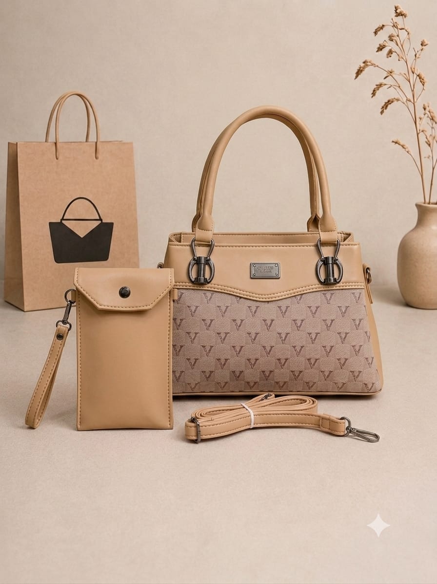 Premium 2-Piece Handbag with Matching Mobile Pouch - Image 3