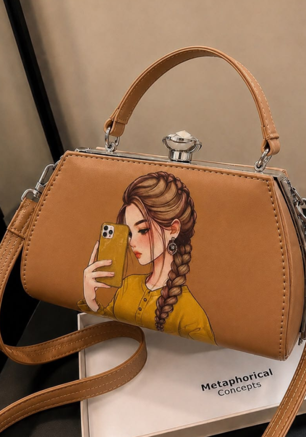 Modern Hijab Girl Printed Top-Lock Handbag