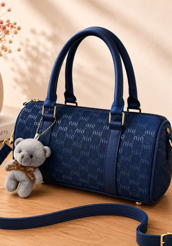 Min Min Premium Duffle Bag with Teddy Bear Keychain