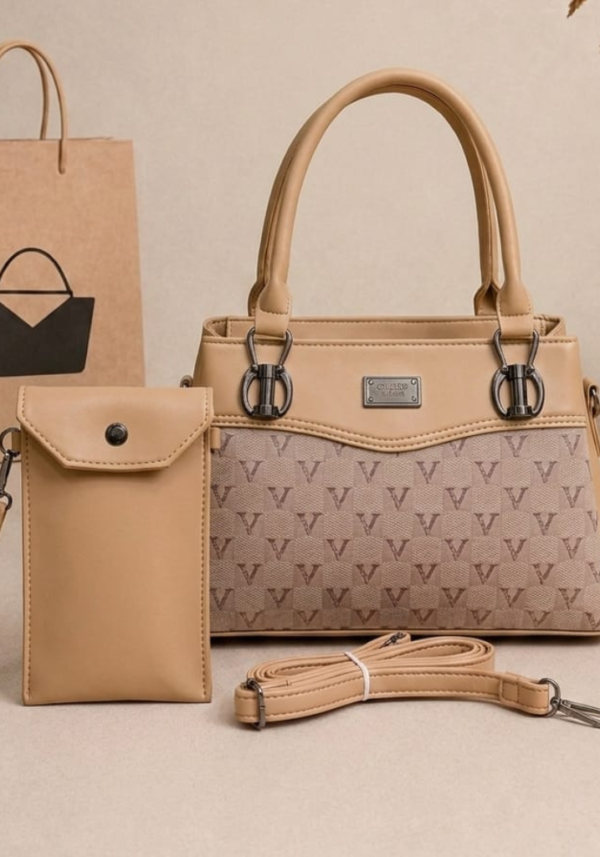 Premium 2-Piece Handbag with Matching Mobile Pouch