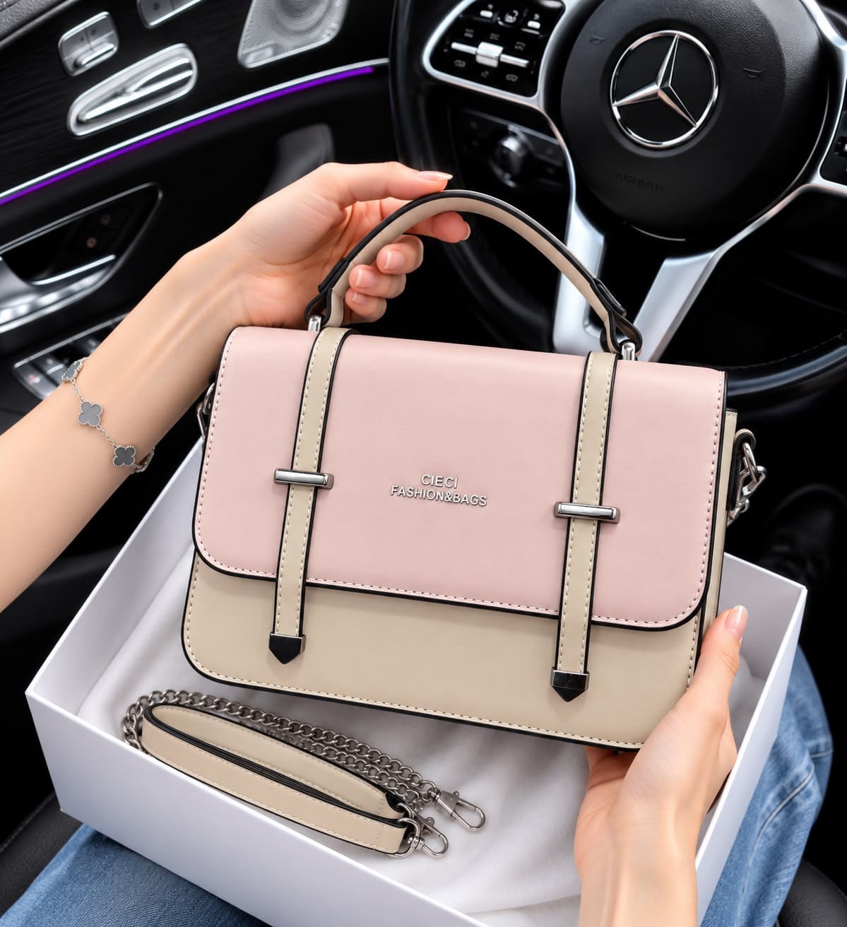 Imported Chinese Stylish Handbag with Long Belt - Image 14