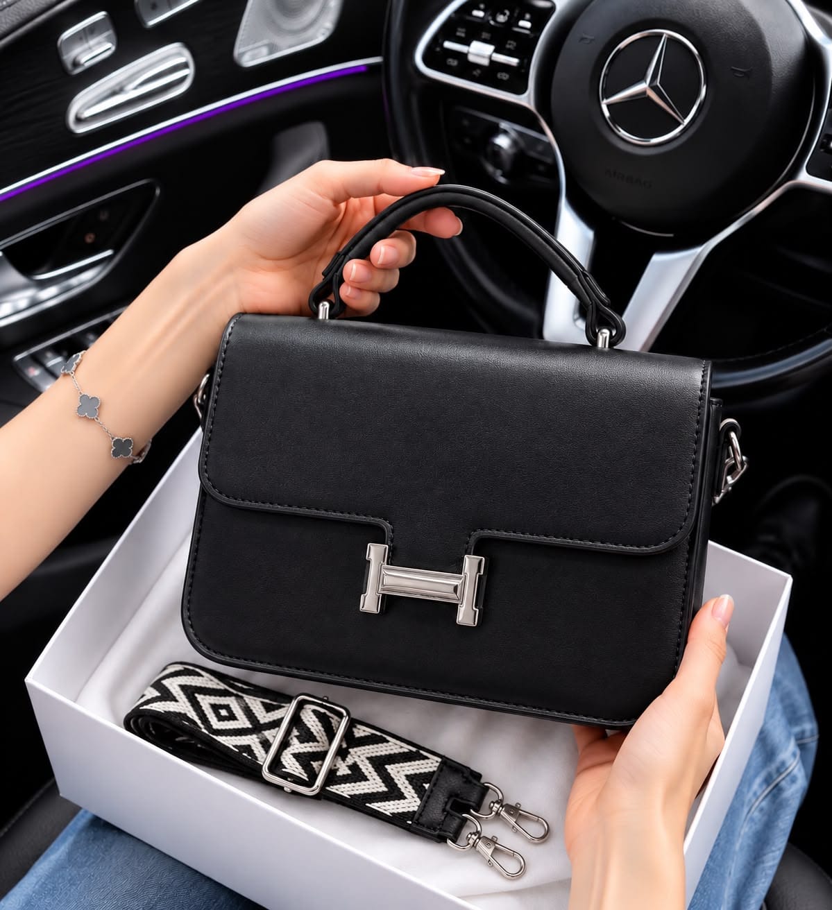 Imported Chinese Stylish Handbag with Long Belt - Image 13