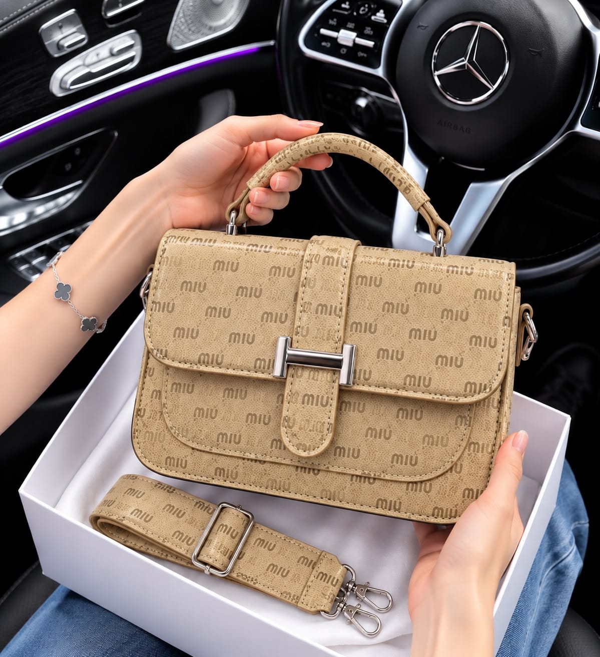 Imported Chinese Stylish Handbag with Long Belt - Image 12