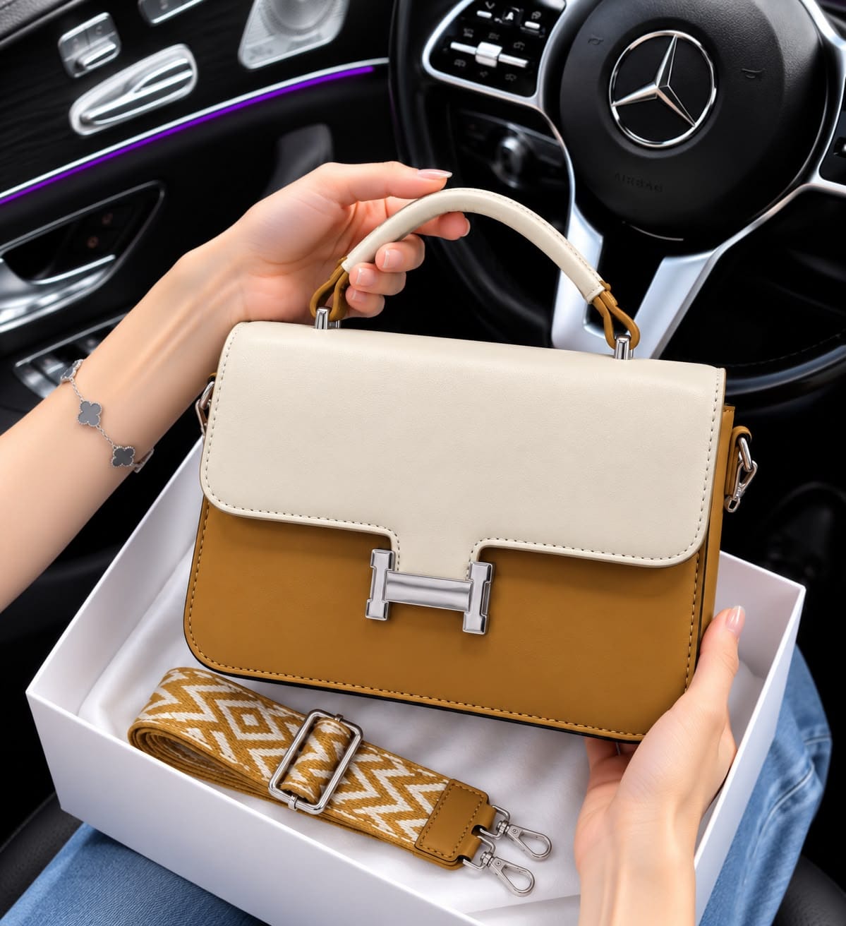 Imported Chinese Stylish Handbag with Long Belt - Image 10