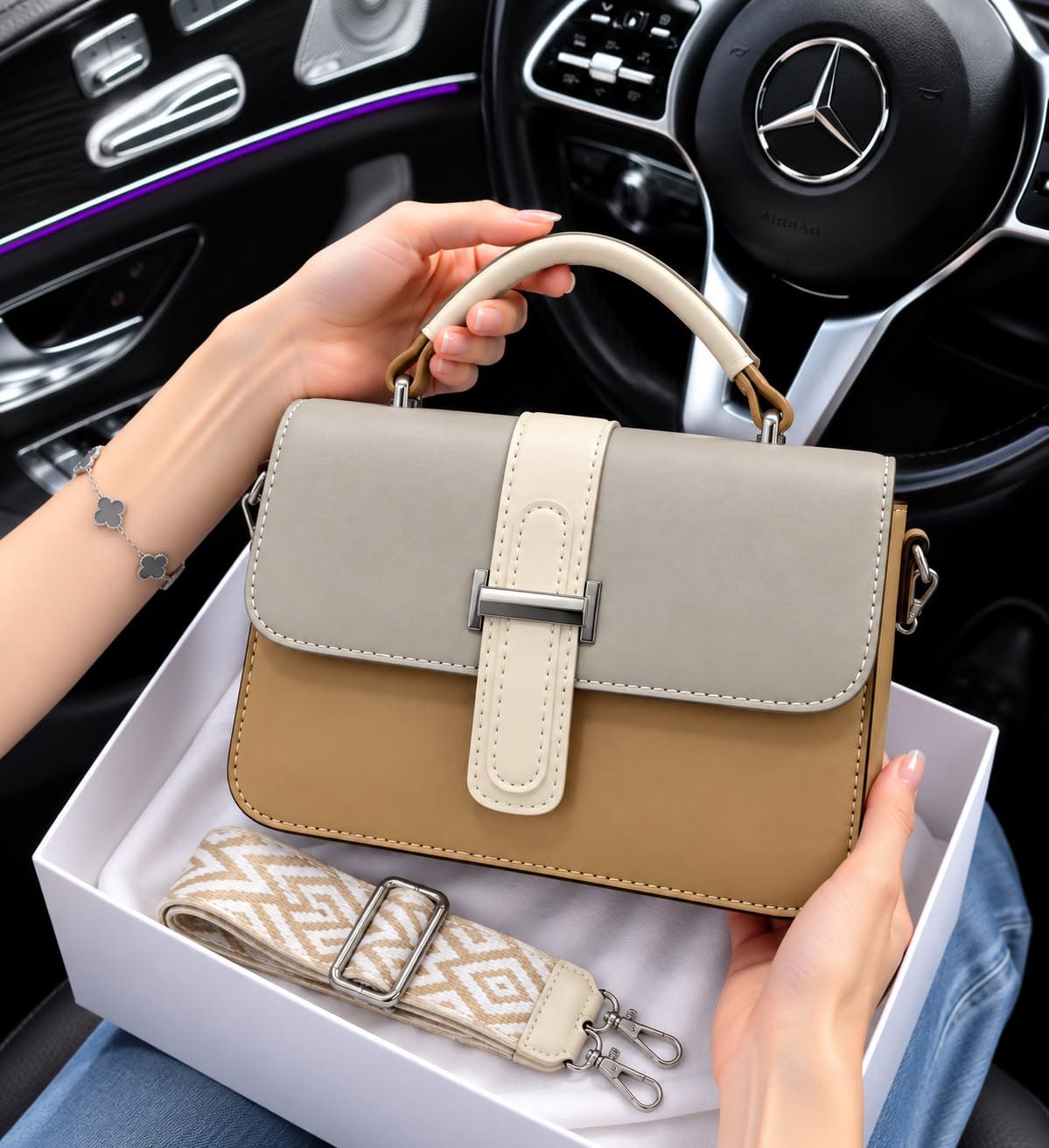 Imported Chinese Stylish Handbag with Long Belt - Image 9