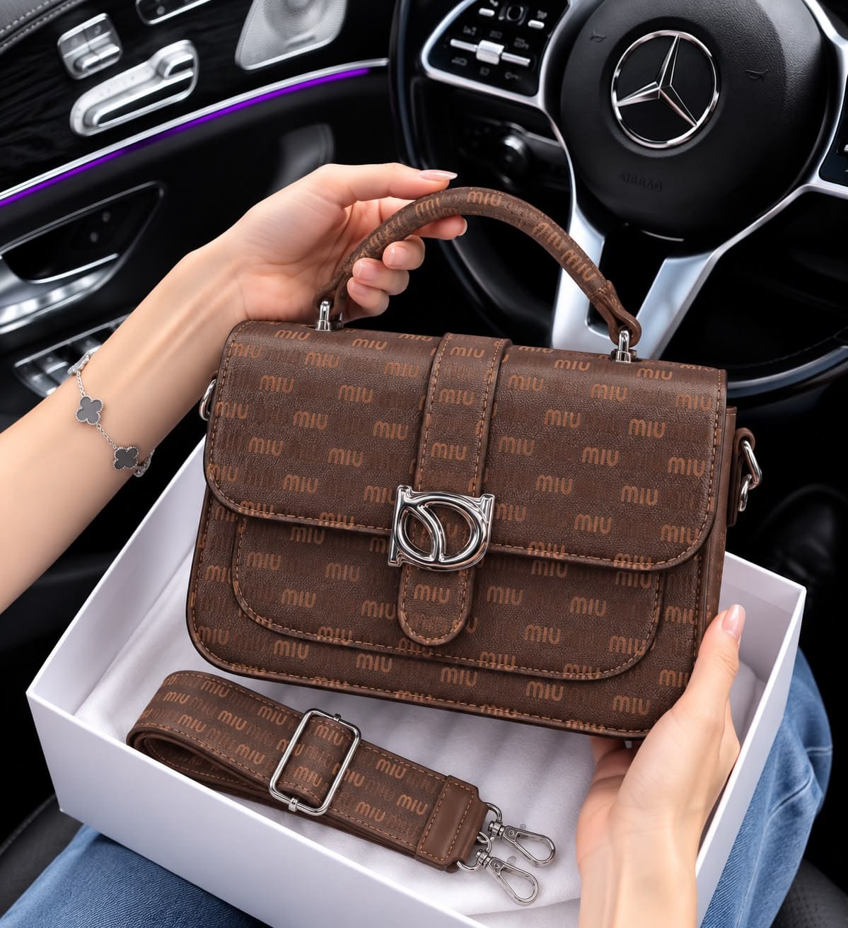 Imported Chinese Stylish Handbag with Long Belt - Image 8