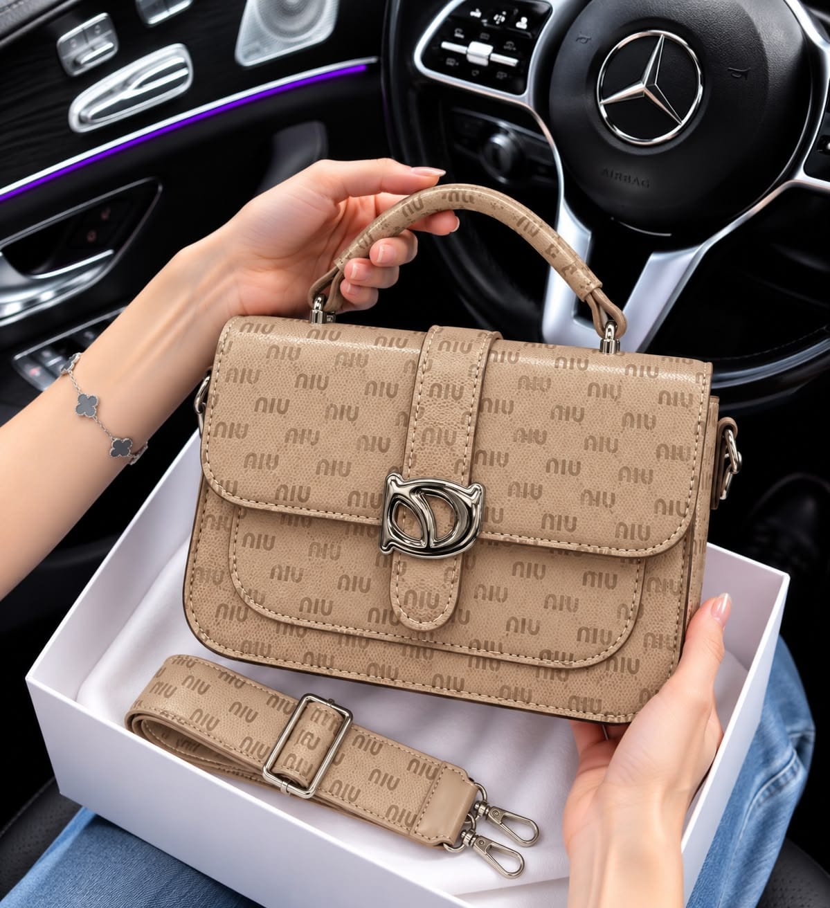 Imported Chinese Stylish Handbag with Long Belt - Image 7