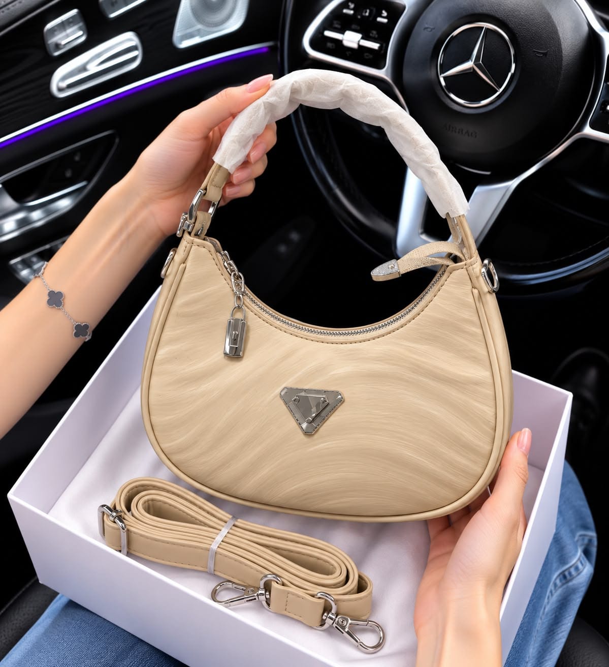 Imported Chinese Stylish Handbag with Long Belt - Image 6
