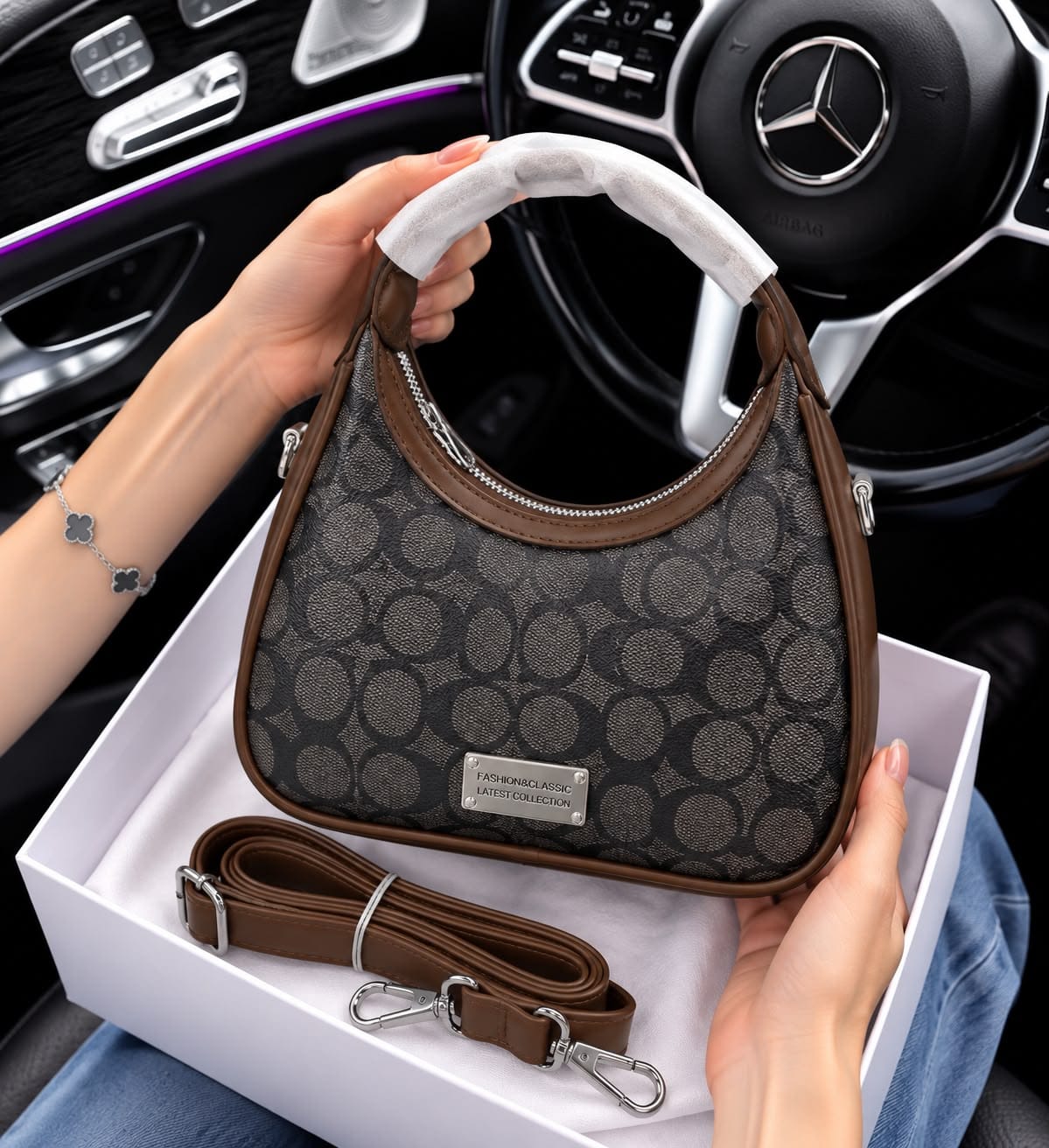 Imported Chinese Stylish Handbag with Long Belt - Image 3