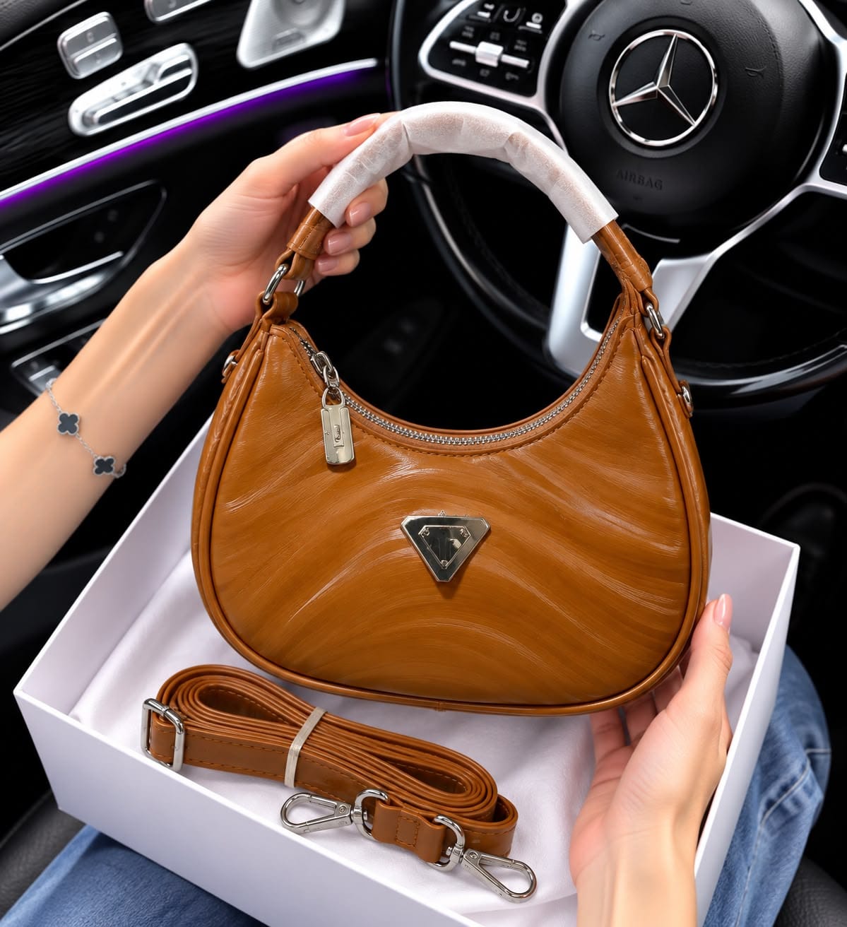 Imported Chinese Stylish Handbag with Long Belt - Image 2